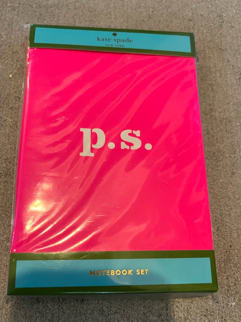kate spade hot pink and orange notebook set